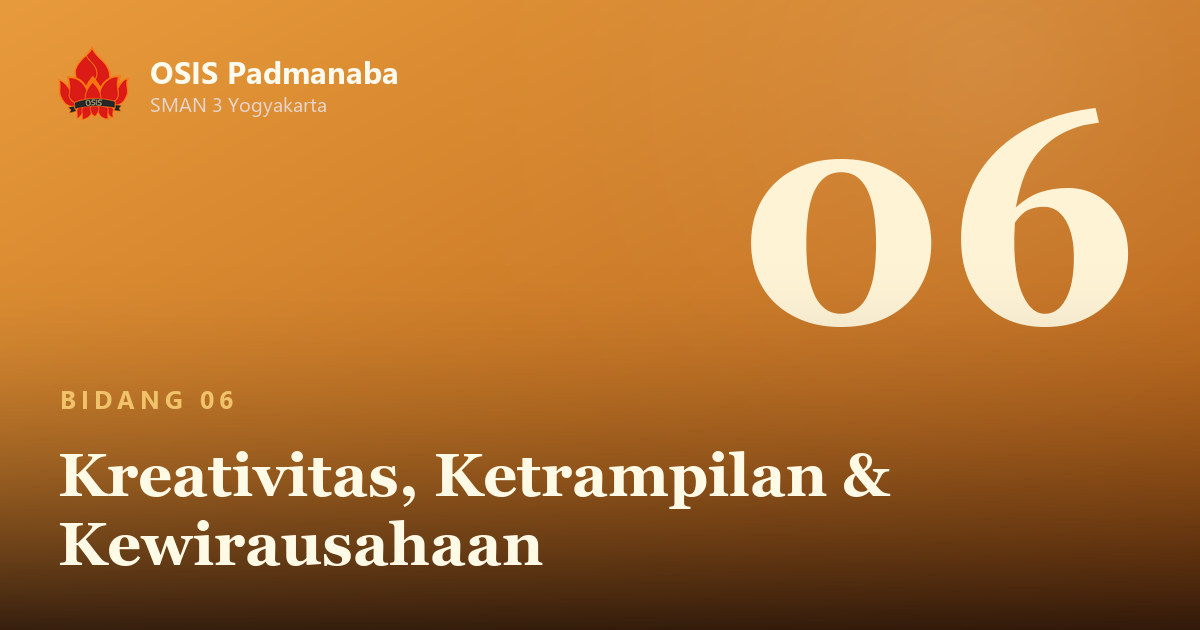Poster Bidang 06: Kreativitas, Ketrampilan & Kewirausahaan