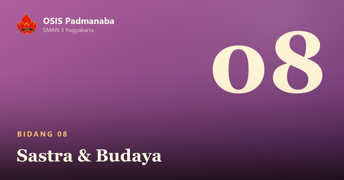 Poster Bidang 08: Sastra & Budaya