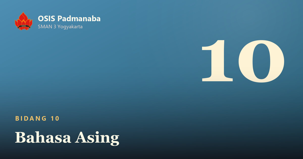 Poster Bidang 10: Bahasa Asing